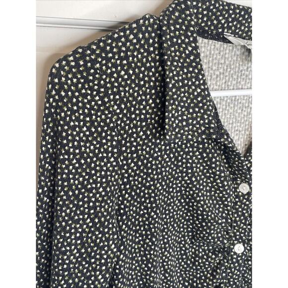 American Eagle Women's 90s Floral Button Down Mini Dress Sz M Y2K Ribbed Stretch - Picture 6 of 11